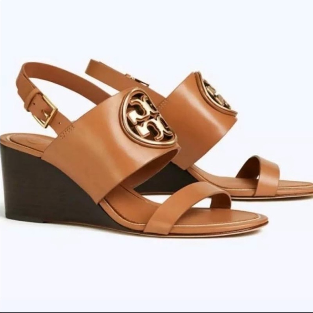 NWT Tory Burch metal Miller 65 mm wedge